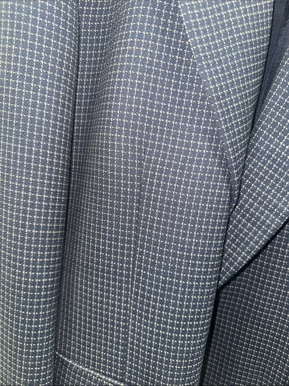 Men's Navy/ tan Check Blazer - Classic Tailored Look